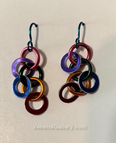 Multicolor Jiggle Earrings by Carolyn Henderson