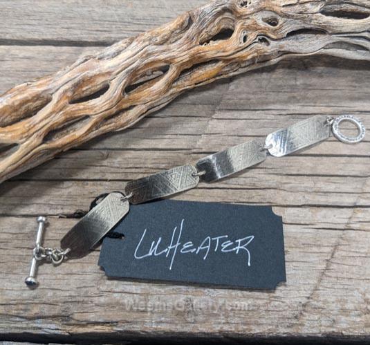 Link Bracelet/Garnet Clasp by Lu Heater