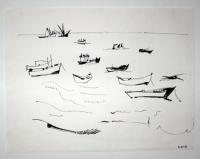 Untitled Fishing Boats by Louis Ribak