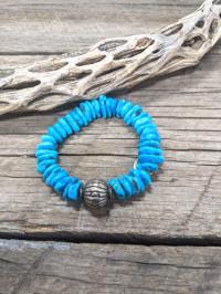 Tumbled Turquoise Flat Bracelet by Pam Springall
