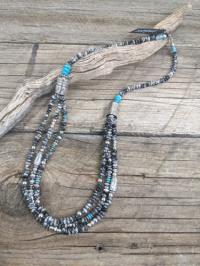Zebra Saucer Beads Necklace by Lu Heater