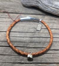 Citrine braided leather bracelet by Cliff Sprague