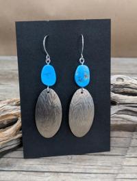 Silver/Turquoise Earrings by Lu Heater