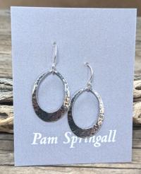 SRS Hammered Oval Earrings by Pam Springall