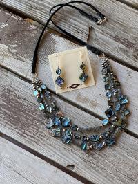 3 Strand Abalone Necklace by Myra Gadson