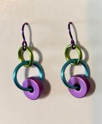 Lavender Disc Earrings by Carolyn Henderson