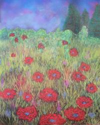 Red Popping Poppies by Sheila McVeigh