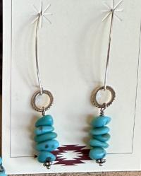 Turquoise nugget earrings by Myra Gadson