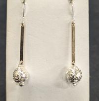 Floral Etched Bead Earrings by Suzanne Woodworth