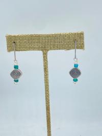 Circle of Life & Turquoise Earrings by Suzanne Woodworth