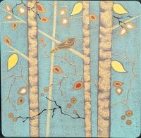 Spring Trees & Jay II by Christine Garner