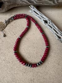 Faceted Ruby Necklace by Myra Gadson
