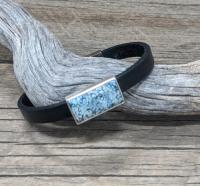 Cloud Mountain Turquoise Leather bracelet by Cliff Sprague