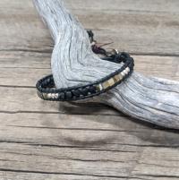Leather wrap bracelet by Cliff Sprague