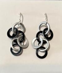 Black & White Jiggle Earrings by Carolyn Henderson
