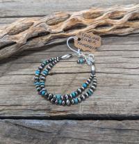 Navajo Pearl/Turquoise Bracelet by Myra Gadson