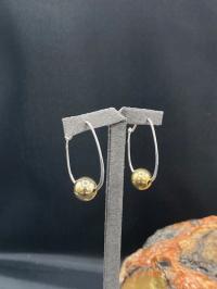 14kt GF Bead Oval Hoop Earrings by Suzanne Woodworth