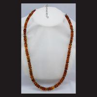 Amber Saucer Bead Necklace by Barbara Shewnack