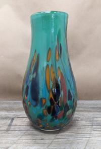 Teal Vase w/frit by Jon Oakes