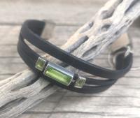 5x13 mm 5x3 Perodit 3 strand black leather by Cliff Sprague