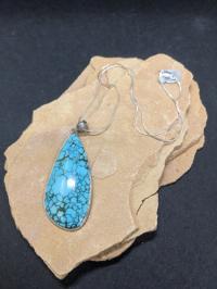 Turquoise Pendant w/chain by Pam Springall