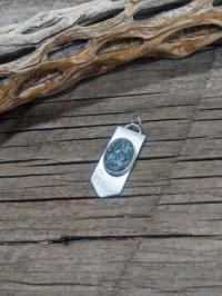 Sterling Silver Moss Agate Pendant by Navada Swan