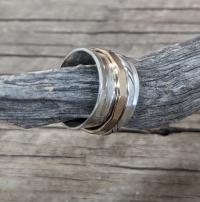 Gold and Silver Spinner ring by Doreen Garten