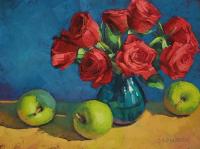 Red Roses, Green Apples by Sarah Blumenschein