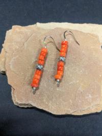 Coral Bead Earrings by Lu Heater