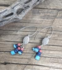 Earrings: spring mix w/ oval ss link by Myra Gadson