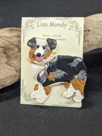 Australian Shepherd /locket Pin by Lisa Mondy