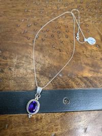 African Amethyst Pendant & Chain by Pam Springall