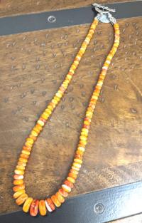 Orange Spiny Oyster Necklace by Pam Springall