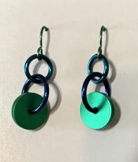 Green Disc Earrings by Carolyn Henderson