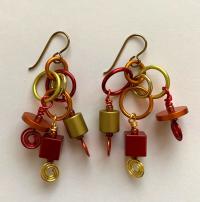 Earrings Red/yellow/orange by Carolyn Henderson