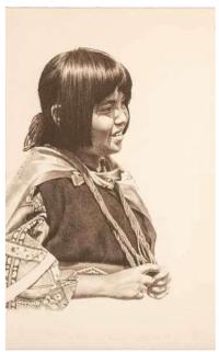 Untitled Printers Proof (Indian girl portrait) by Stephen Forbis