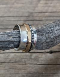 Silver & Gold Spinner Ring by Doreen Garten