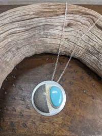SS Rd lunar turquoise pendant by Navada Swan