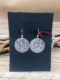 Silver Hammered Earrings by Esta Kirschner